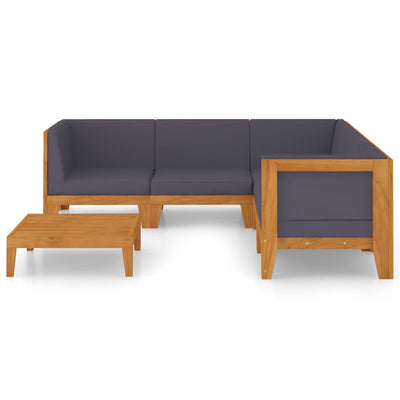 6 Piece Garden Lounge Set with Cushions Solid Acacia Wood Payday Deals
