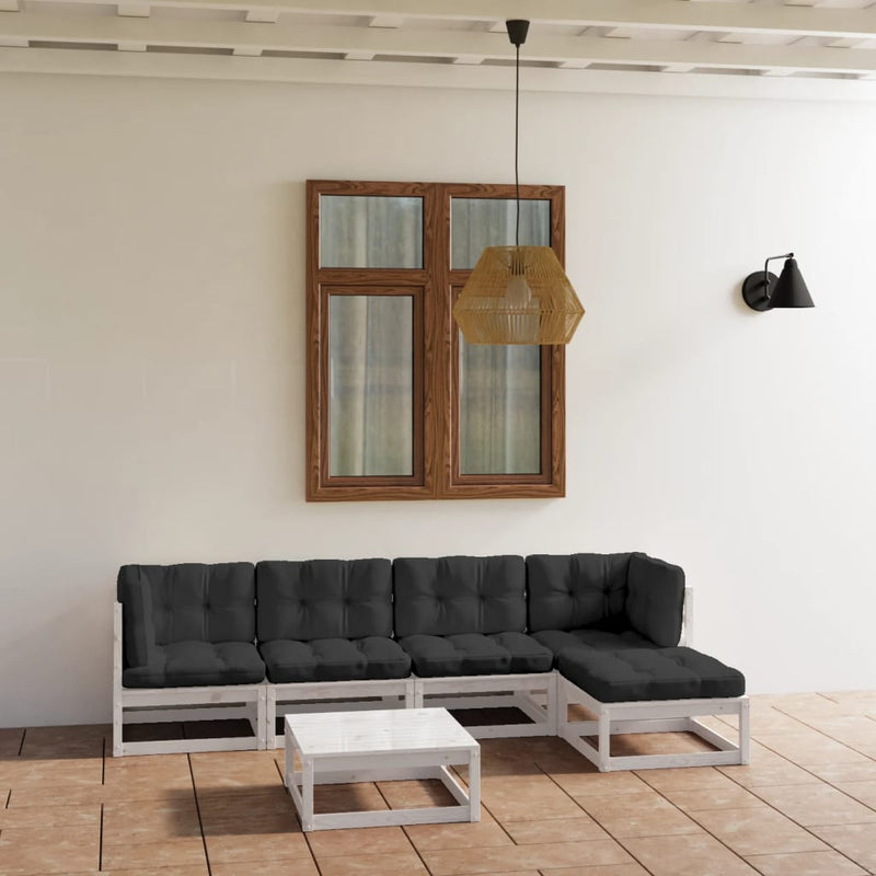 6 Piece Garden Lounge Set with Cushions Solid Pinewood Payday Deals