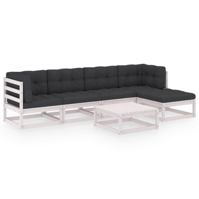 6 Piece Garden Lounge Set with Cushions Solid Pinewood Payday Deals