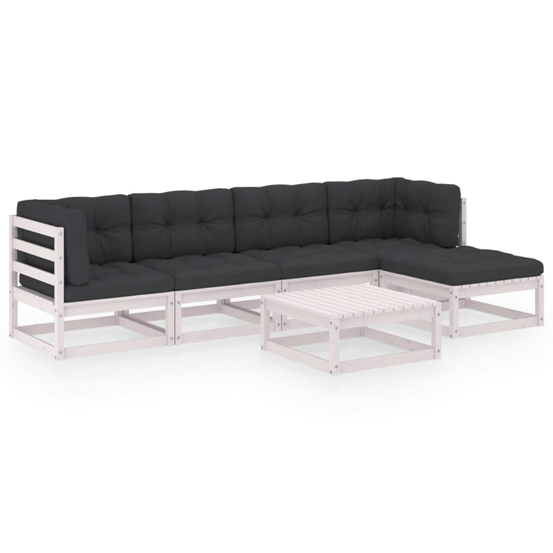 6 Piece Garden Lounge Set with Cushions Solid Pinewood Payday Deals