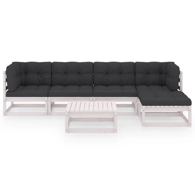 6 Piece Garden Lounge Set with Cushions Solid Pinewood Payday Deals