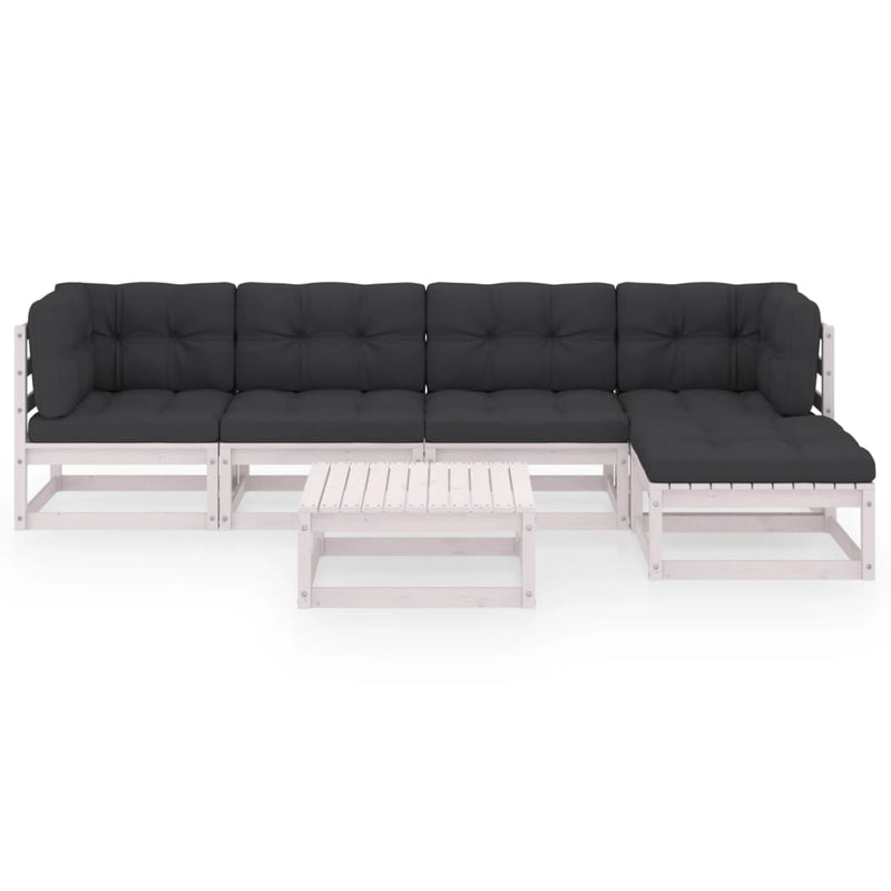 6 Piece Garden Lounge Set with Cushions Solid Pinewood Payday Deals