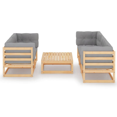 6 Piece Garden Lounge Set with Cushions Solid Pinewood Payday Deals