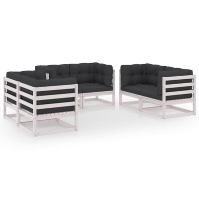 6 Piece Garden Lounge Set with Cushions Solid Pinewood Payday Deals