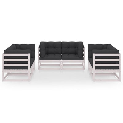 6 Piece Garden Lounge Set with Cushions Solid Pinewood Payday Deals