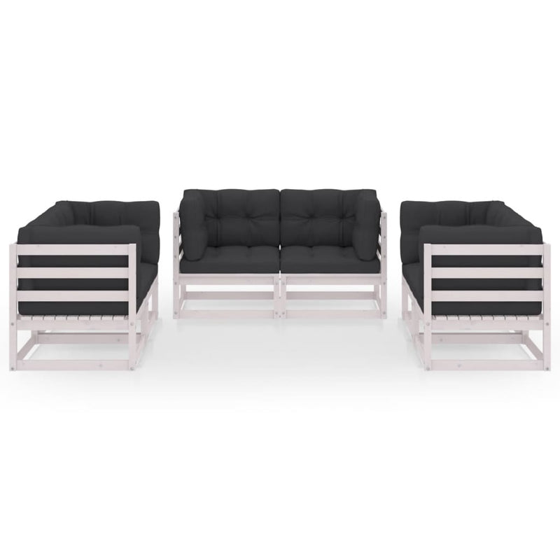 6 Piece Garden Lounge Set with Cushions Solid Pinewood Payday Deals