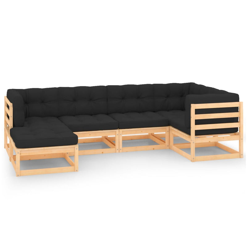 6 Piece Garden Lounge Set with Cushions Solid Pinewood Payday Deals
