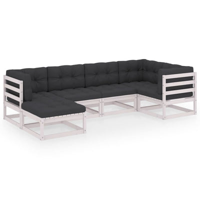 6 Piece Garden Lounge Set with Cushions Solid Pinewood Payday Deals