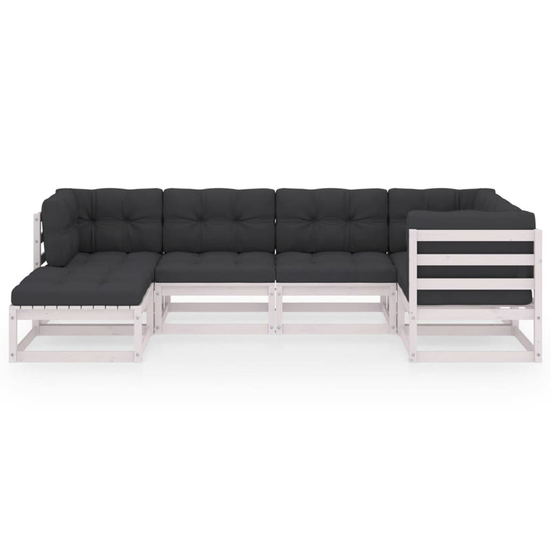 6 Piece Garden Lounge Set with Cushions Solid Pinewood Payday Deals