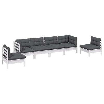 6 Piece Garden Lounge Set with Cushions Solid Pinewood Payday Deals