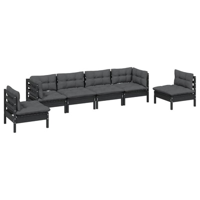 6 Piece Garden Lounge Set with Cushions Solid Pinewood Payday Deals