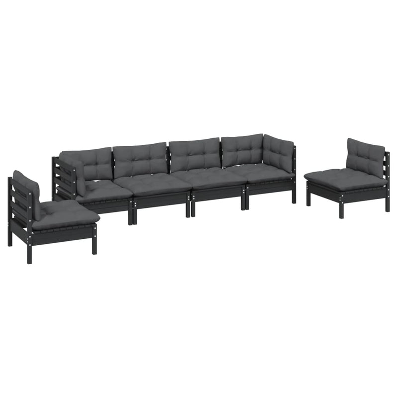 6 Piece Garden Lounge Set with Cushions Solid Pinewood Payday Deals