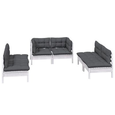 6 Piece Garden Lounge Set with Cushions Solid Pinewood Payday Deals
