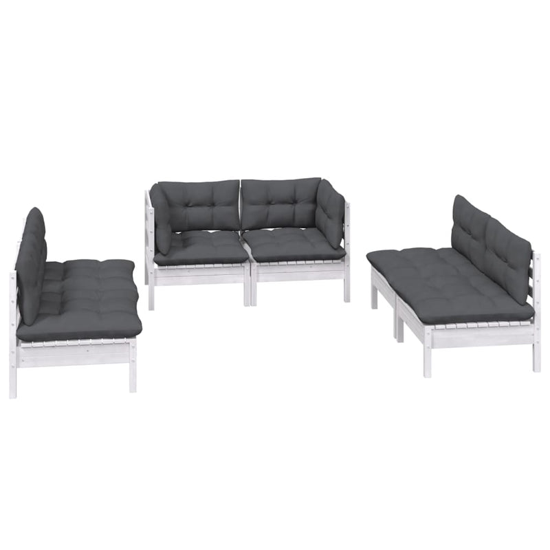 6 Piece Garden Lounge Set with Cushions Solid Pinewood Payday Deals