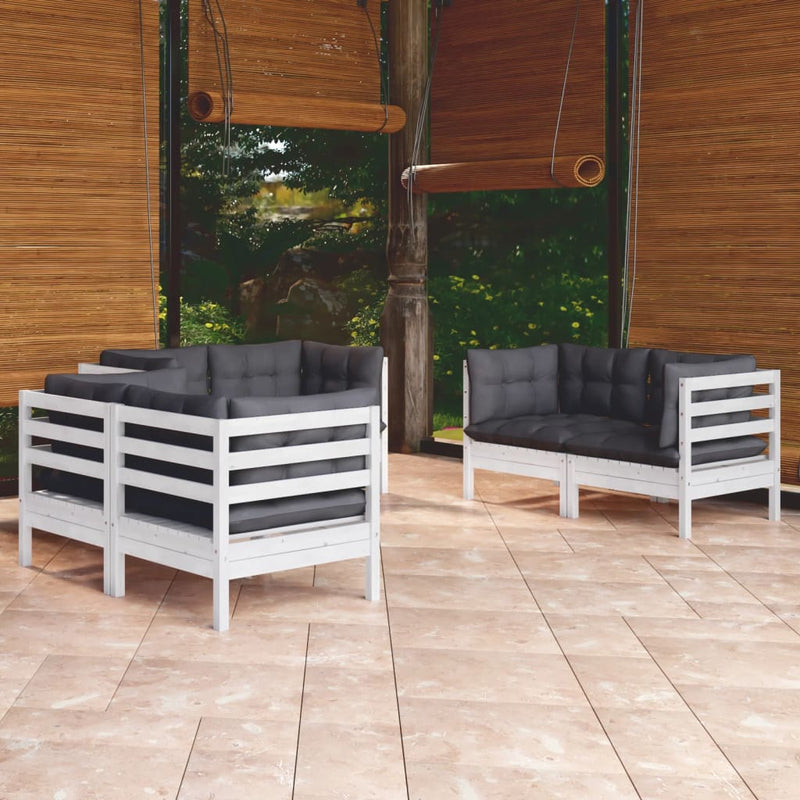 6 Piece Garden Lounge Set with Cushions Solid Pinewood Payday Deals
