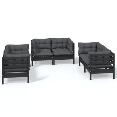 6 Piece Garden Lounge Set with Cushions Solid Pinewood Payday Deals