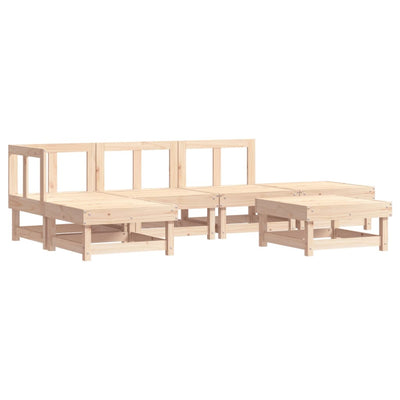 6 Piece Garden Lounge Set with Cushions Solid Wood Payday Deals