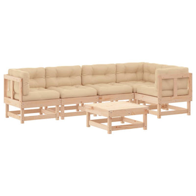 6 Piece Garden Lounge Set with Cushions Solid Wood Payday Deals