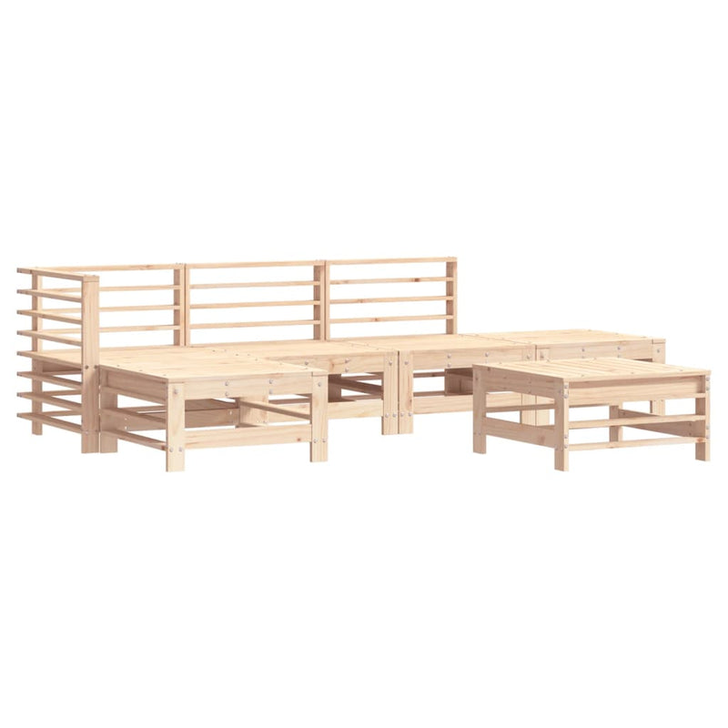 6 Piece Garden Lounge Set with Cushions Solid Wood Payday Deals