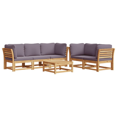 6 Piece Garden Lounge Set with Cushions Solid Wood Acacia Payday Deals