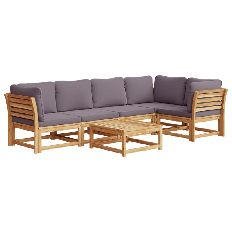 6 Piece Garden Lounge Set with Cushions Solid Wood Acacia Payday Deals