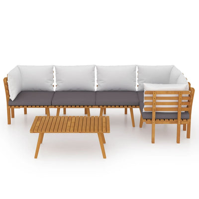 6 Piece Garden Lounge Set with Cushions Solid Wood Acacia Payday Deals