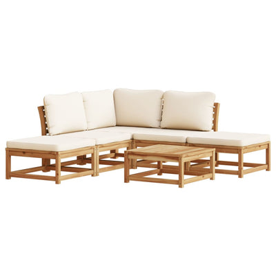 6 Piece Garden Lounge Set with Cushions Solid Wood Acacia Payday Deals