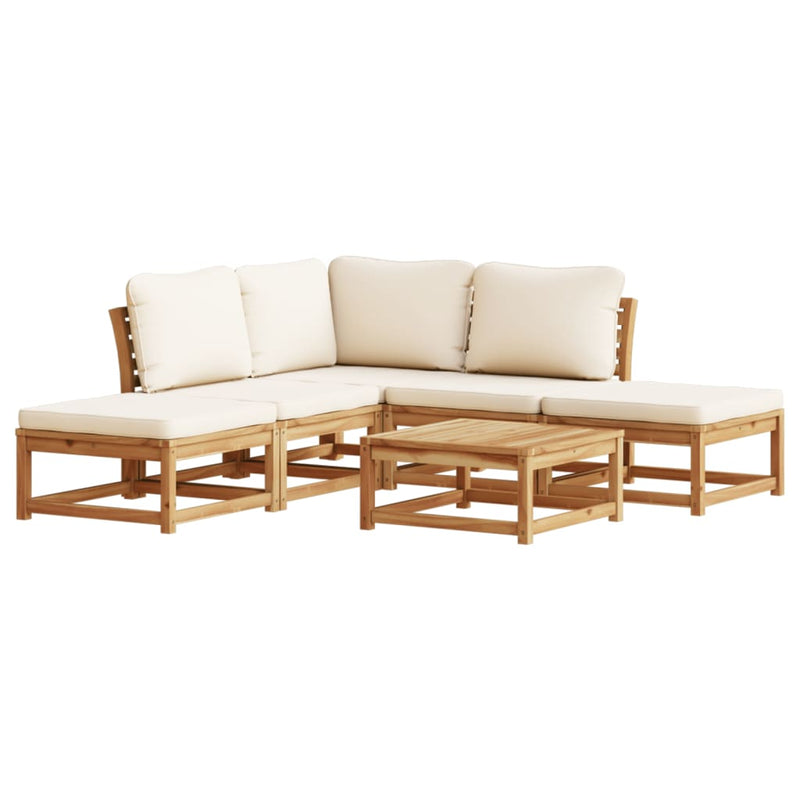 6 Piece Garden Lounge Set with Cushions Solid Wood Acacia Payday Deals