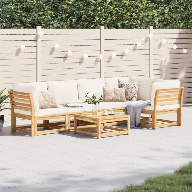 6 Piece Garden Lounge Set with Cushions Solid Wood Acacia Payday Deals