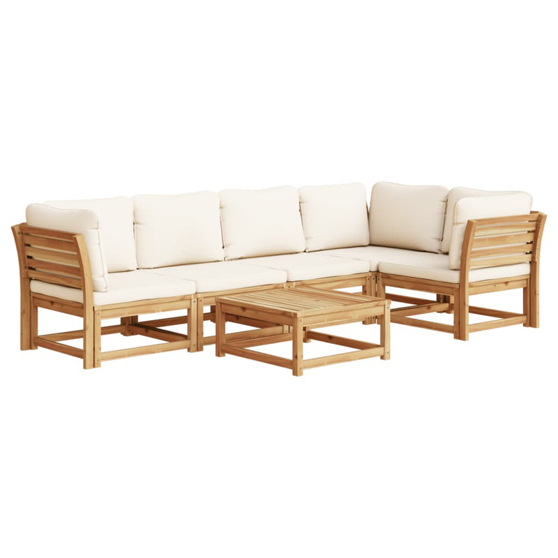 6 Piece Garden Lounge Set with Cushions Solid Wood Acacia Payday Deals