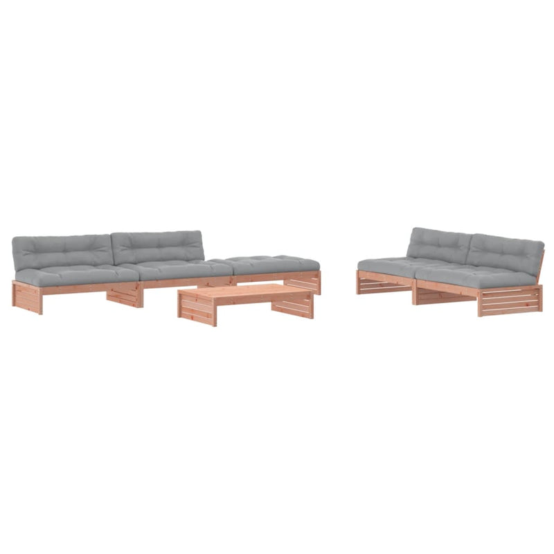 6 Piece Garden Lounge Set with Cushions Solid Wood Douglas Payday Deals