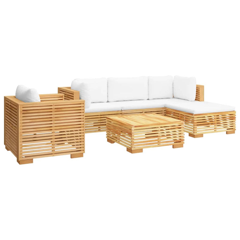 6 Piece Garden Lounge Set with Cushions Solid Wood Teak Payday Deals