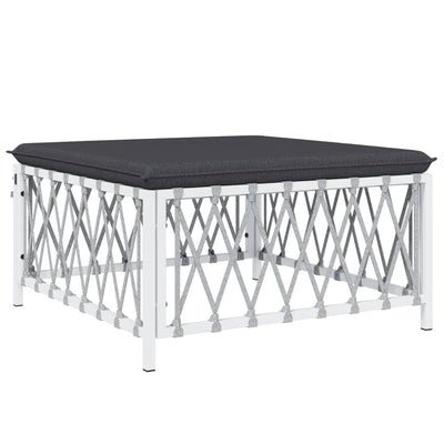 6 Piece Garden Lounge Set with Cushions White Steel Payday Deals