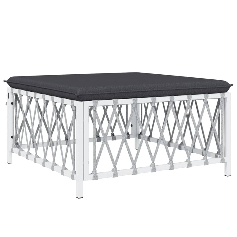6 Piece Garden Lounge Set with Cushions White Steel Payday Deals