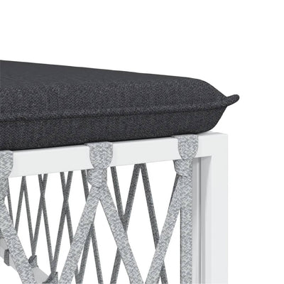 6 Piece Garden Lounge Set with Cushions White Steel Payday Deals