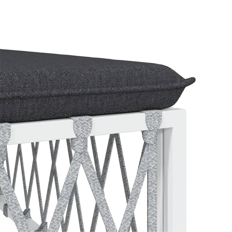 6 Piece Garden Lounge Set with Cushions White Steel Payday Deals