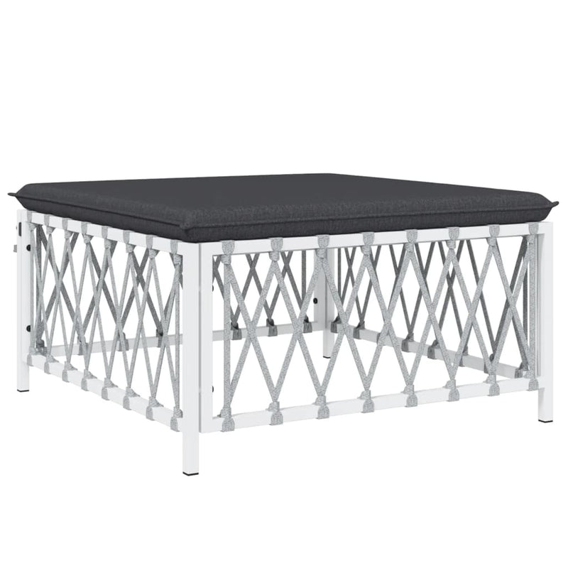 6 Piece Garden Lounge Set with Cushions White Steel Payday Deals