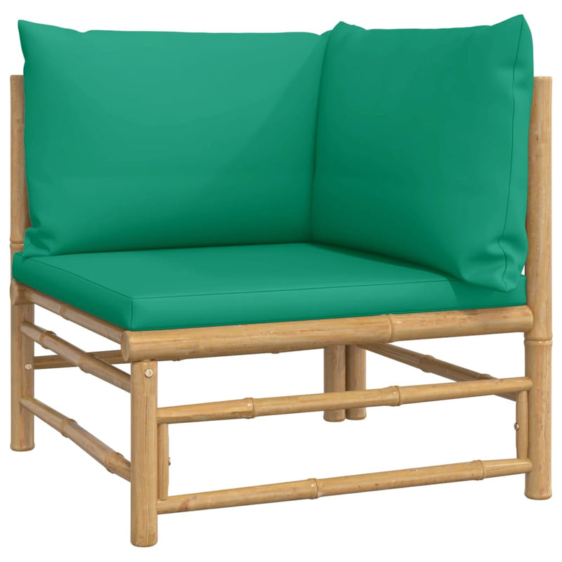 6 Piece Garden Lounge Set with Green Cushions  Bamboo Payday Deals