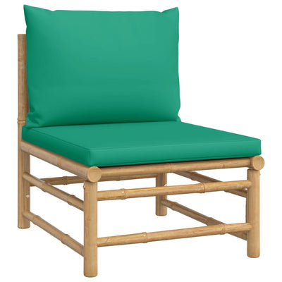 6 Piece Garden Lounge Set with Green Cushions  Bamboo Payday Deals