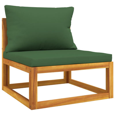 6 Piece Garden Lounge Set with Green Cushions Solid Wood Payday Deals