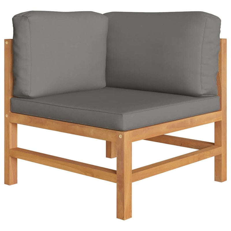 6 Piece Garden Lounge Set with Grey Cushions Solid Teak Wood Payday Deals