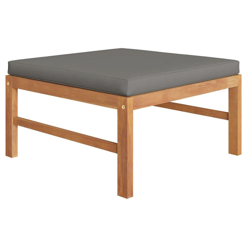 6 Piece Garden Lounge Set with Grey Cushions Solid Teak Wood Payday Deals
