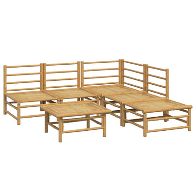 6 Piece Garden Lounge Set with Light Grey Cushions Bamboo Payday Deals