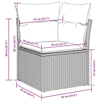 6 Piece Garden Sofa Set with Cushions Black Poly Rattan Payday Deals