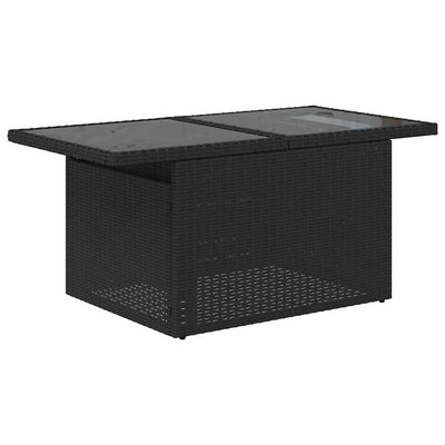 6 Piece Garden Sofa Set with Cushions Black Poly Rattan Payday Deals