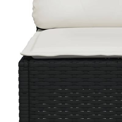 6 Piece Garden Sofa Set with Cushions Black Poly Rattan Payday Deals