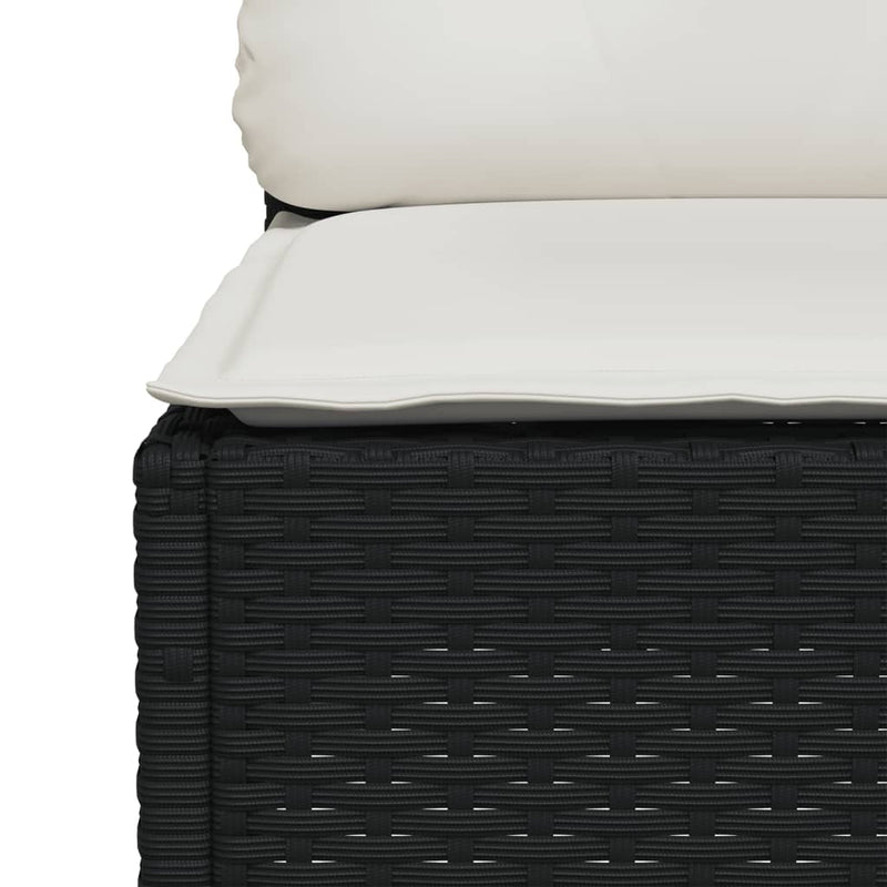 6 Piece Garden Sofa Set with Cushions Black Poly Rattan Payday Deals