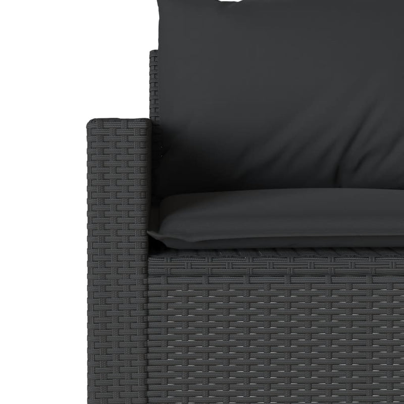 6 Piece Garden Sofa Set with Cushions Black Poly Rattan Payday Deals