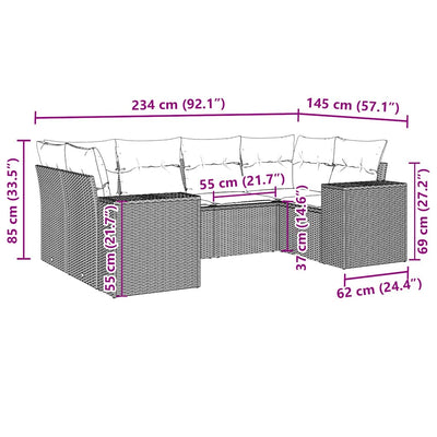 6 Piece Garden Sofa Set with Cushions Black Poly Rattan Payday Deals