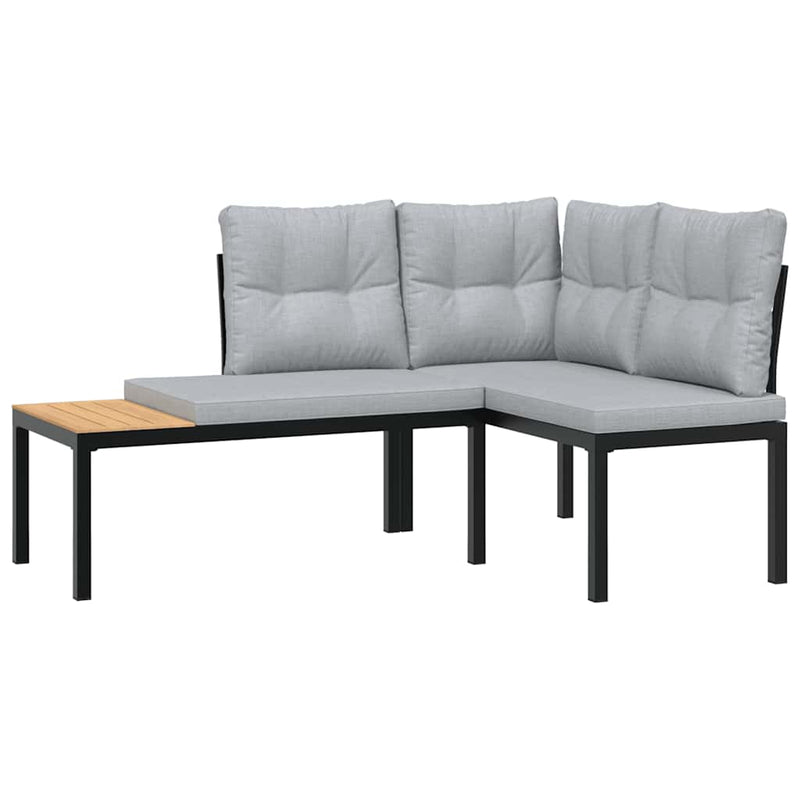 6 Piece Garden Sofa Set with Cushions Black Powder-coated Steel Payday Deals